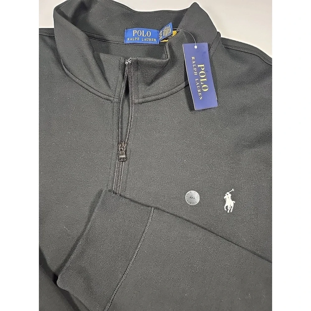 Polo Ralph Lauren Mens 4XLB Plus Black 1/4 Zip Pullover Long Sleeve nwt Sweater